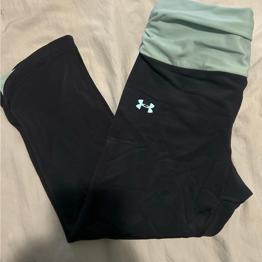 Under Armour Black and Green Performance Leggings
